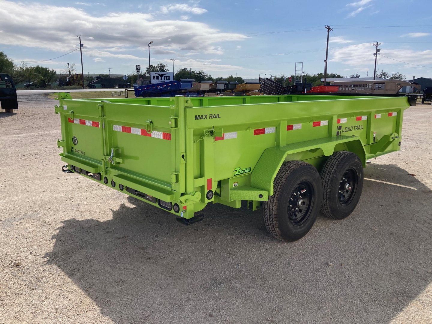 New 2026 Load Trail DT 14' x 83" Tandem Axle Dump Low-Pro Dump Trailer (Safety Green)