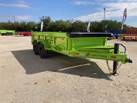 New 2026 Load Trail DT 14' x 83" Tandem Axle Dump Low-Pro Dump Trailer (Safety Green)