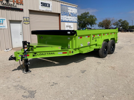 New 2026 Load Trail DT 14' x 83" Tandem Axle Dump Low-Pro Dump Trailer (Safety Green)
