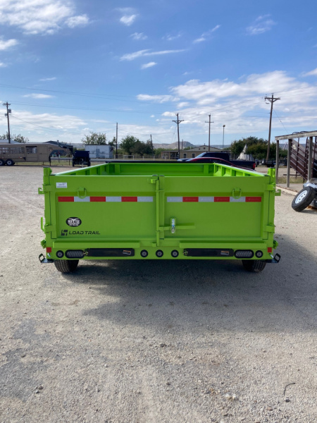 New 2026 Load Trail DT 14' x 83" Tandem Axle Dump Low-Pro Dump Trailer (Safety Green)
