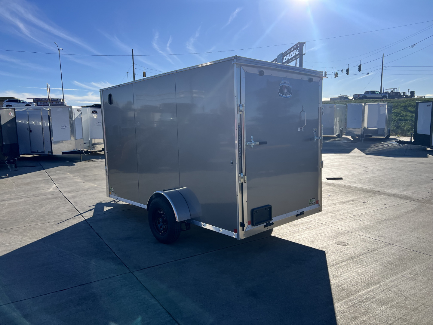 New 2026 Bighorn R&M 6x12 + 2V 6 inches Taller 78” Enclosed Rear Ramp Cargo Trailer