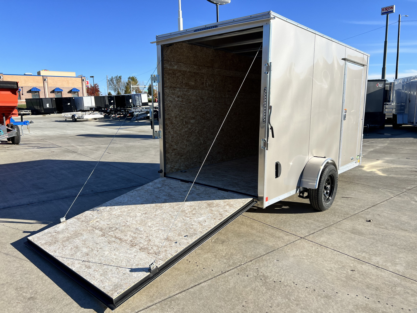 New 2026 Bighorn R&M 6x12 + 2V 6 inches Taller 78” Enclosed Rear Ramp Cargo Trailer