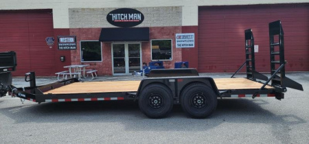 New 7 x 18 EH14 BWISE Implement Equipment Trailer 14k **Hammertone Black