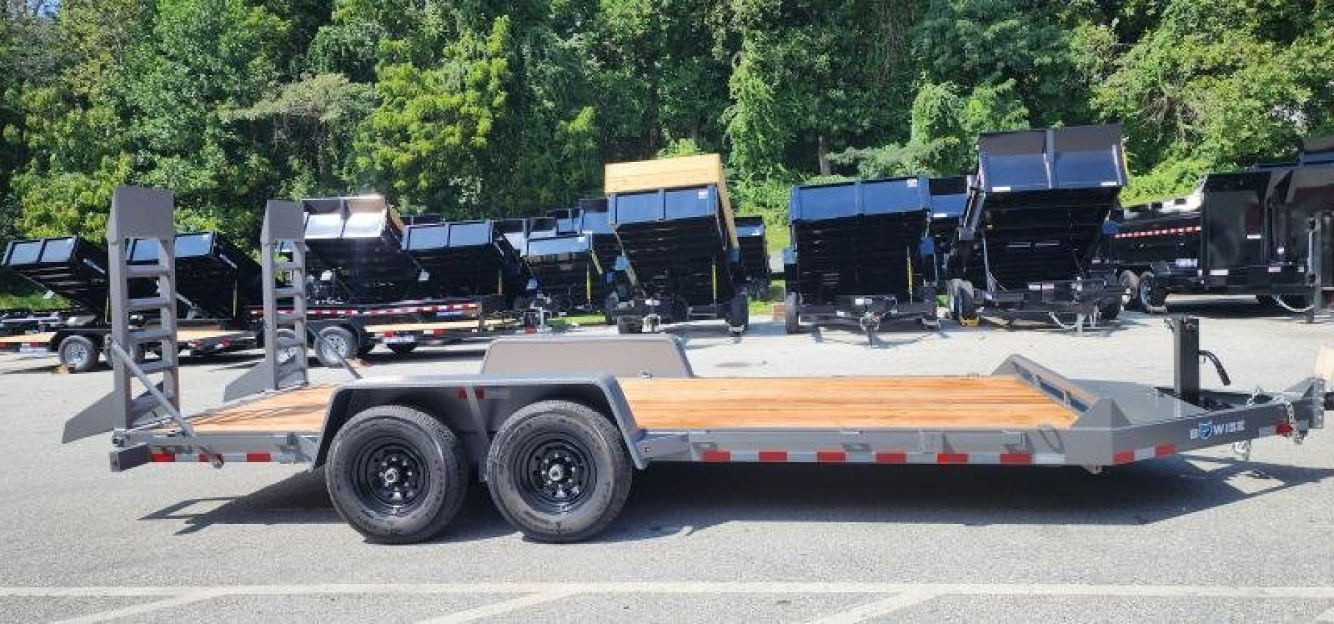 New 7 x 18 EH14 BWISE Implement Equipment Trailer 14k **Hammertone Gray