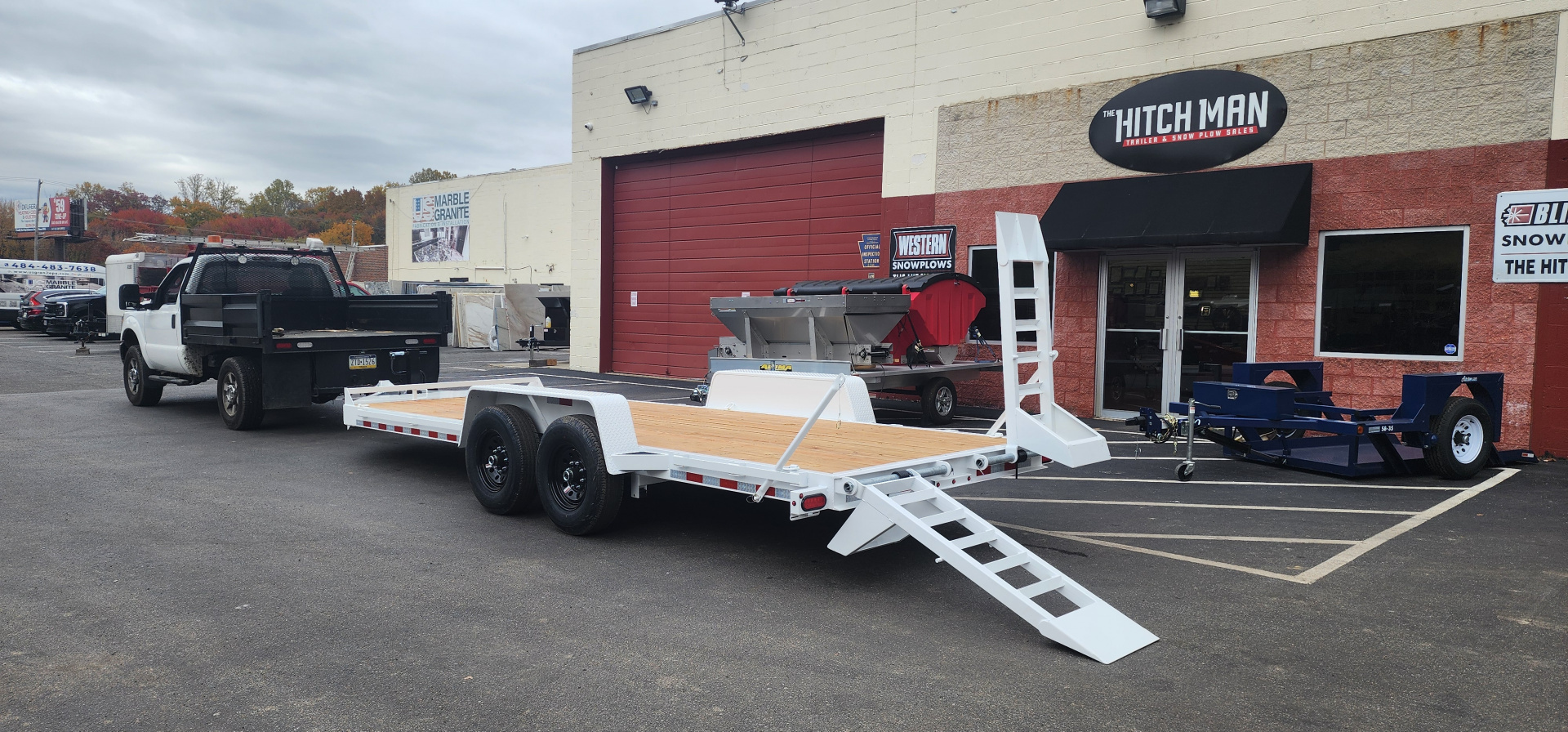 New 7 x 20 EH14 BWISE Implement Equipment Trailer 14k **WHITE