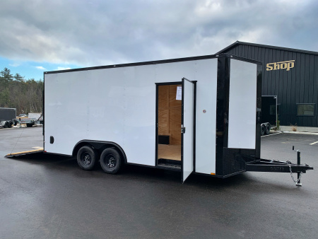 New 2026 SPARTAN 8.5X18 + 2ft V nose/ 7'6  Int Height/ 16  OC Construction / BLACKOUT/ Polycore - 7000GVW