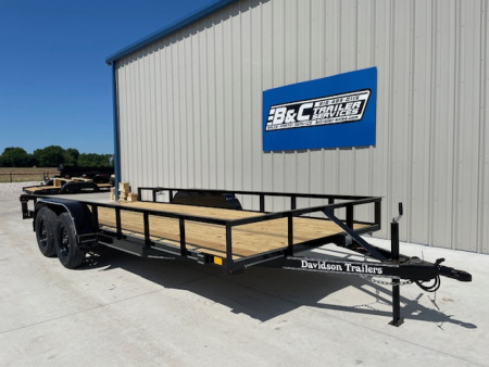 New 2026 DAVIDSON 83X18 TANDEM 3500lb AXLES, ANGLE TOP UTILITY W 1 BRAKE, SLIDE OUT RAMPS , WRAPPED TONGUE