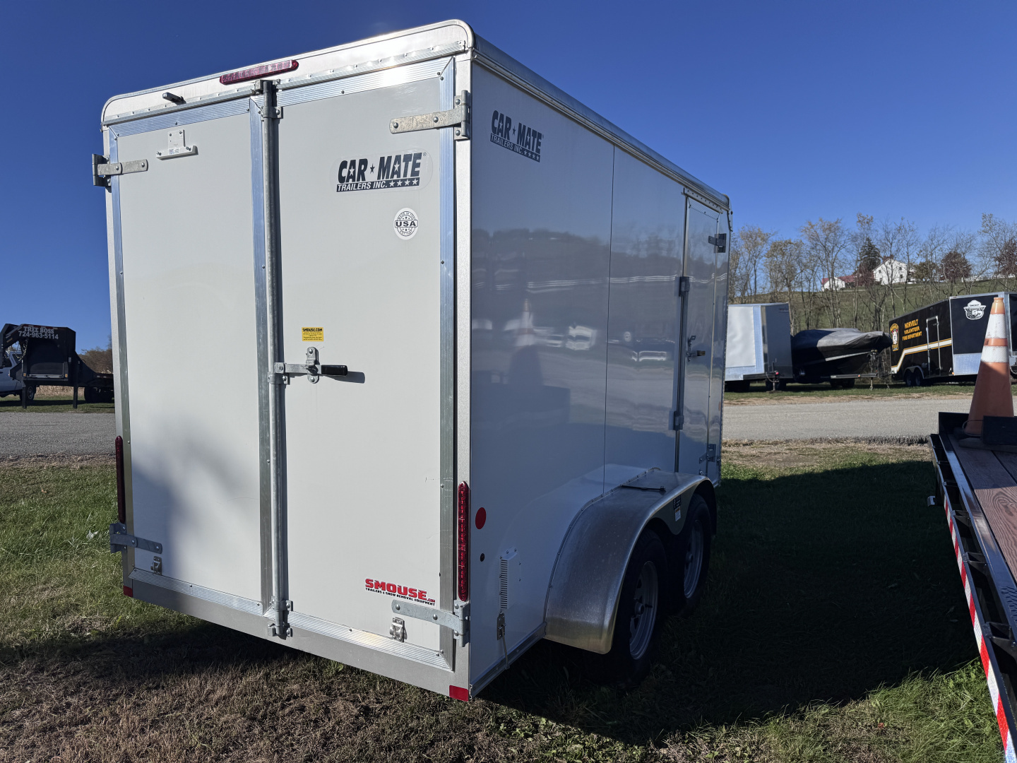 New USED 2022 Car Mate 6x12 Custom Cargo Tandem Trailer w/ Barn Doors,