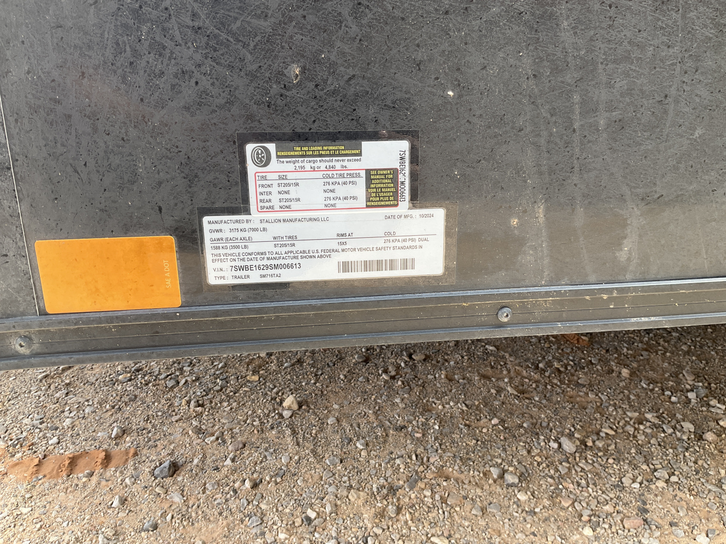 Used 2025 Stallion 7'x18' Enclosed Cargo Trailer