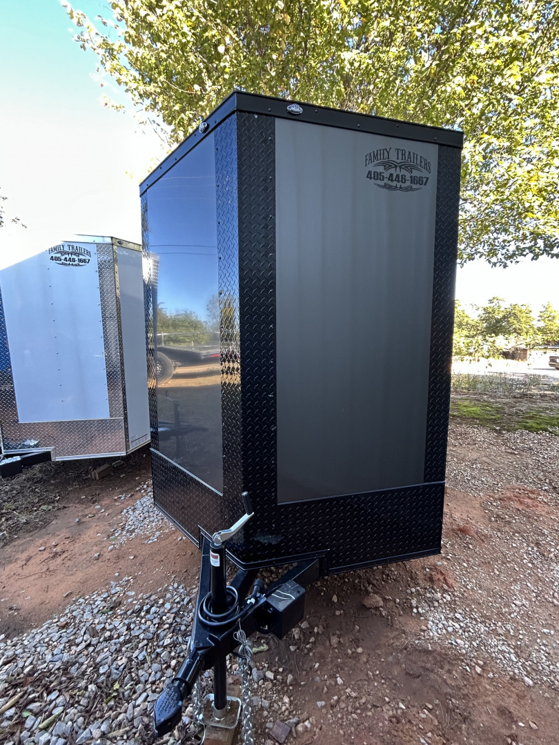 New 2025 Family Trailer 6x12 Tandem Axles Cargo / Enclosed Trailer-Screwless Exterior-Blackout Pkg-Rear Spoiler