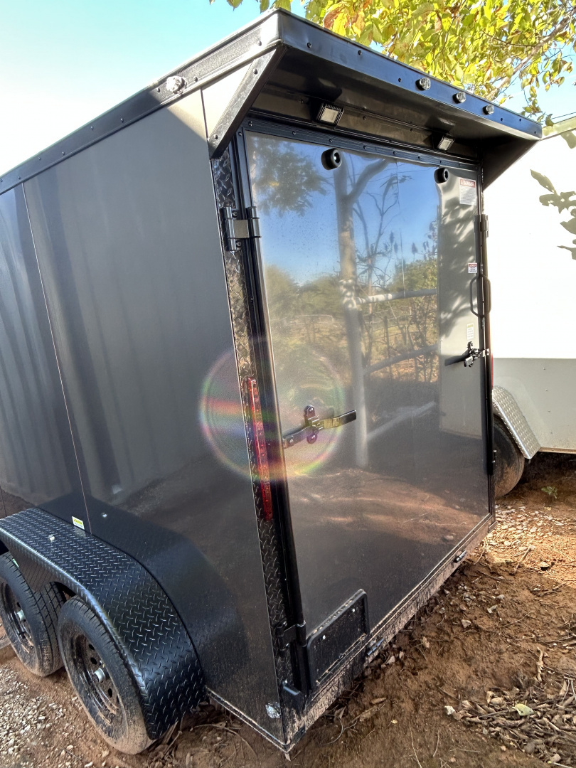 New 2025 Family Trailer 6x12 Tandem Axles Cargo / Enclosed Trailer-Screwless Exterior-Blackout Pkg-Rear Spoiler