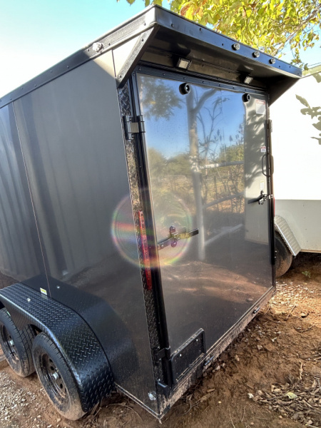 New 2025 Family Trailer 6x12 Tandem Axles Cargo / Enclosed Trailer-Screwless Exterior-Blackout Pkg-Rear Spoiler