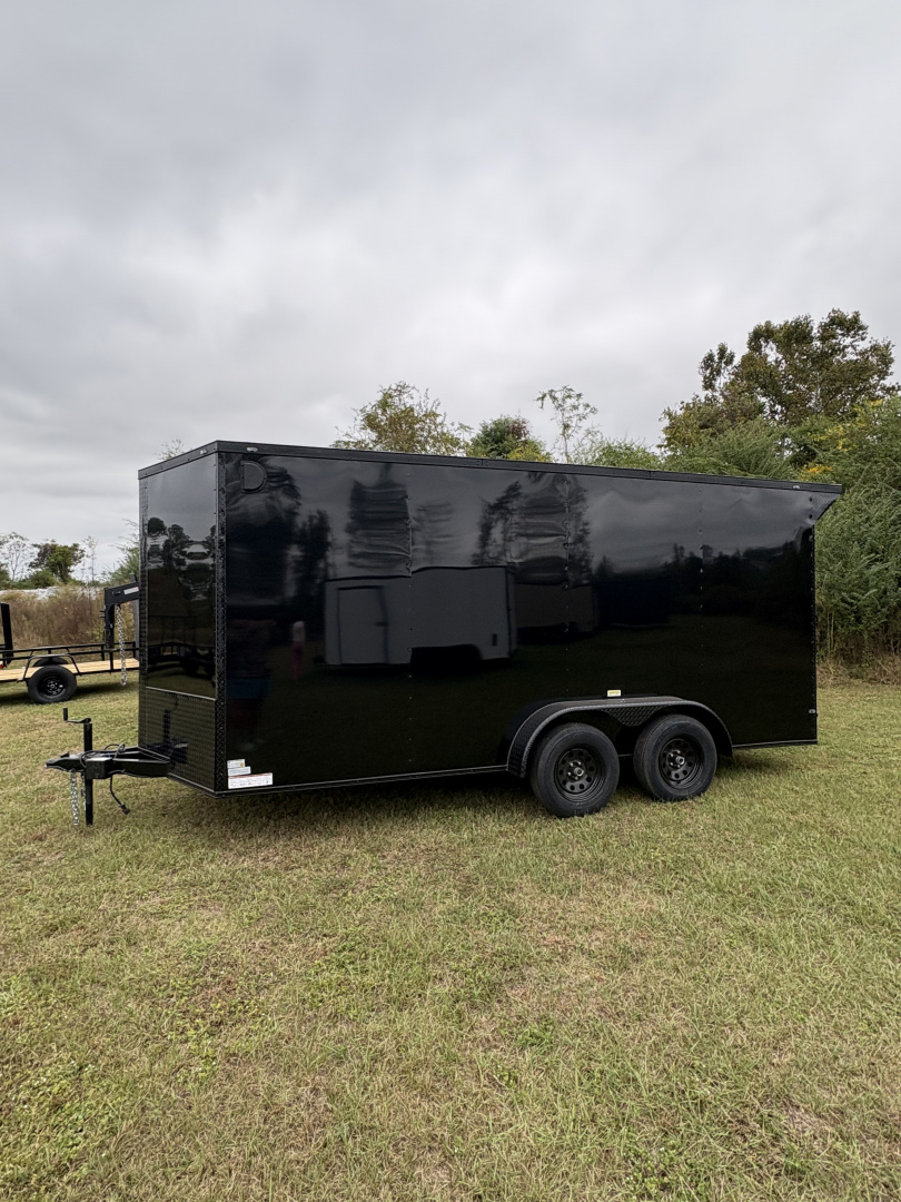 New 2026 Cargo United 7x16TA 7' Tall Rear Wing Spoiler .080 PolyCor Blackout Edition Cargo / Enclosed Trailer