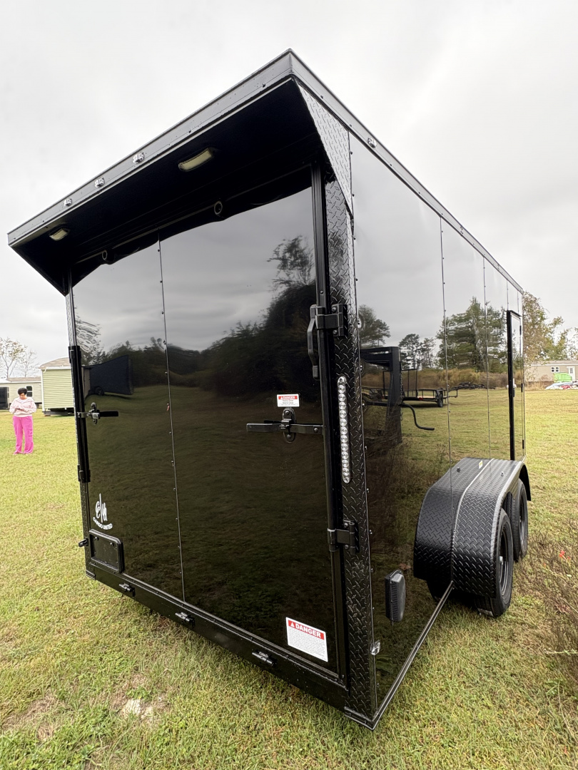 New 2026 Cargo United 7x16TA 7' Tall Rear Wing Spoiler .080 PolyCor Blackout Edition Cargo / Enclosed Trailer