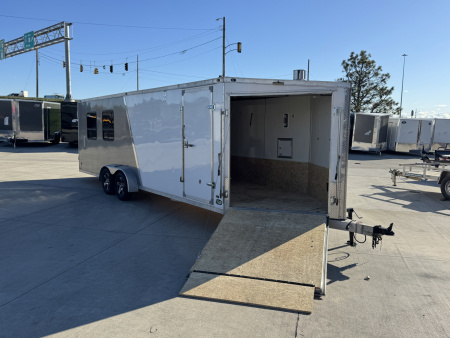 Used 2016 ALL ALUMINUM Stealth 7x24+5 Drive Out Front Enclosed Rear Ramp Cargo Trailer