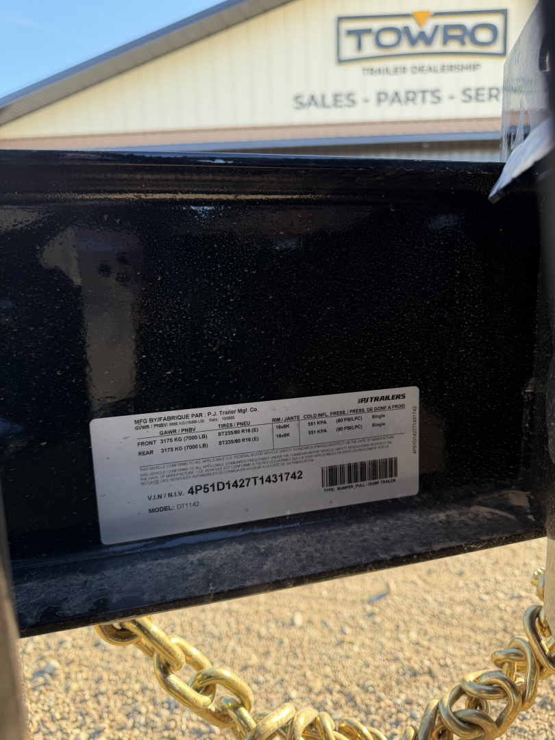 New 2026 PJ Trailers DT1 14x83 Telescopic Dump Dump Trailer