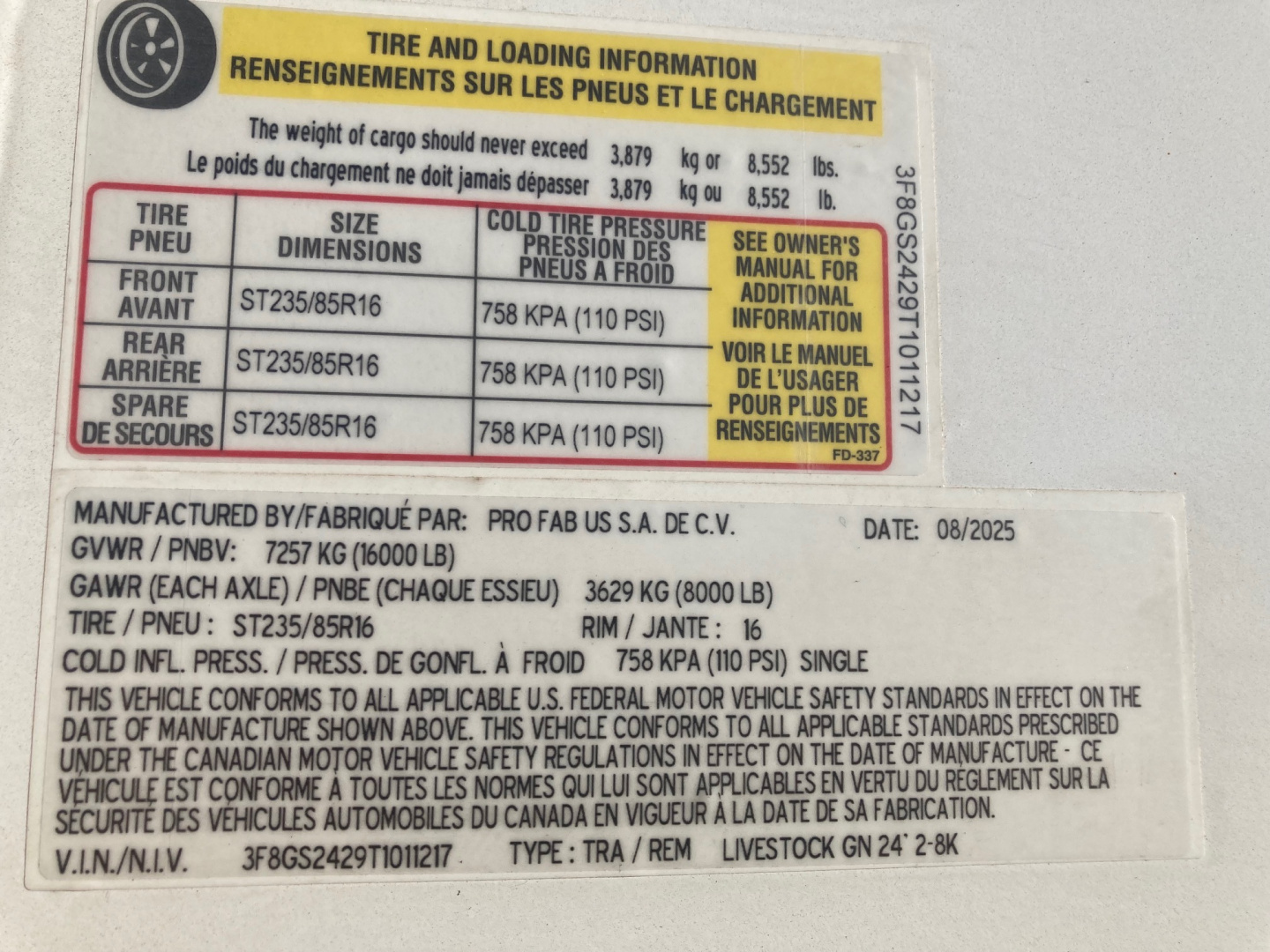 New 2026 Big Bend 24' X 6.8' Stock Trailer/ Swing/ Slider Gate