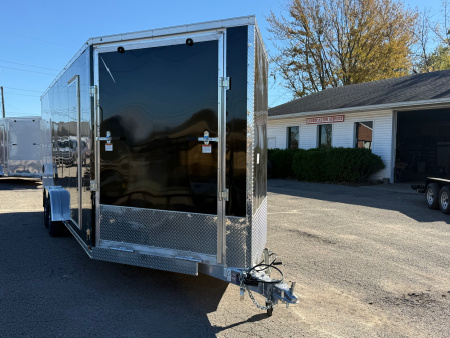 New 2026 7.5 X 27 All Aluminum 4 Place Lightning Aluminum Enclosed Trailer with 7ft interior - Upgrades