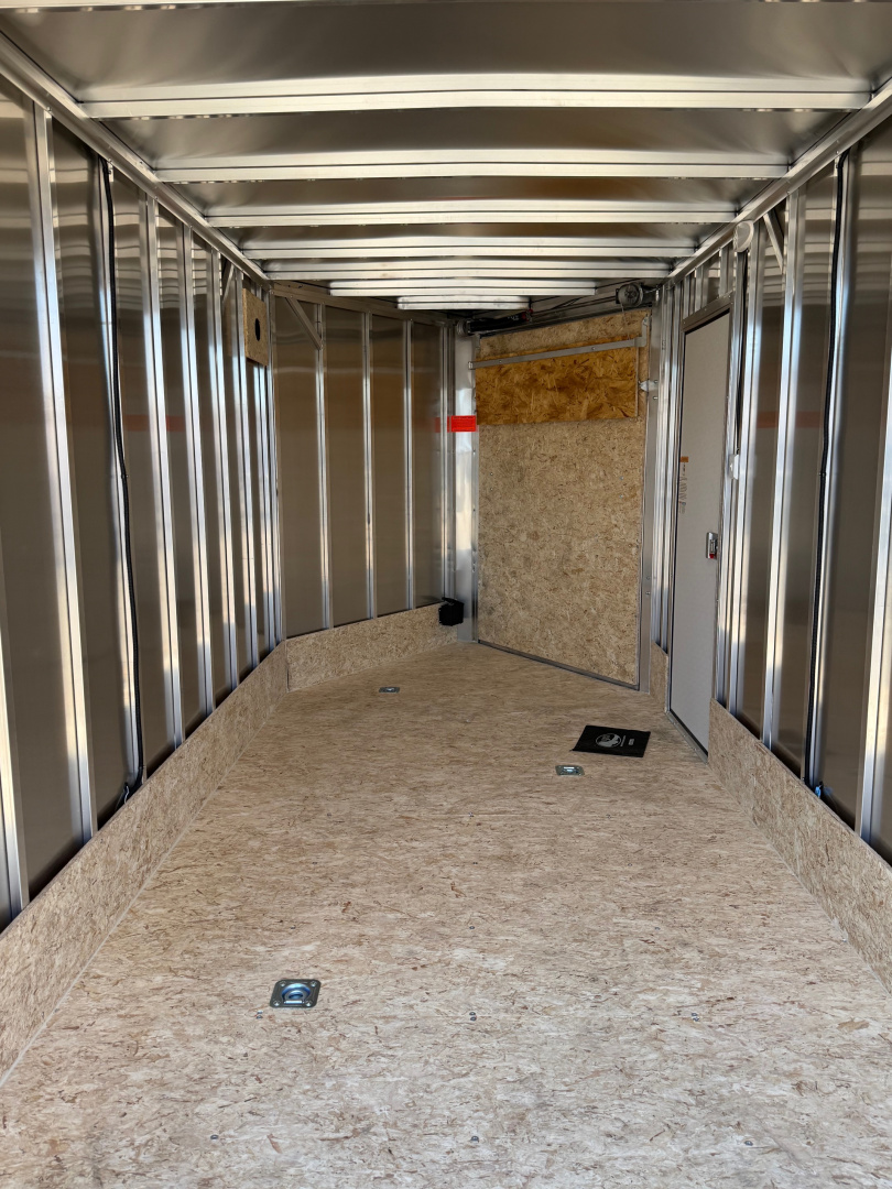 New 2026 7 X 19 Lightning 2 Place Enclosed Snowmobile Trailer with 7ft Interior - Plain Model