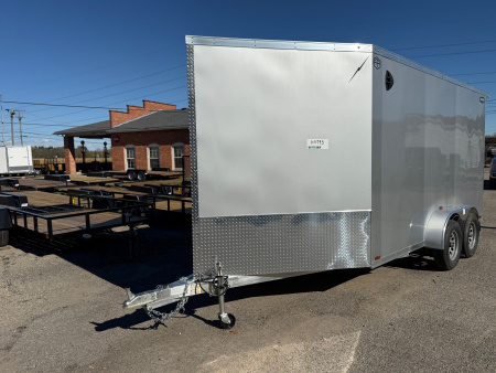 New 2026 7 X 19 Lightning 2 Place Enclosed Snowmobile Trailer with 7ft Interior - Plain Model