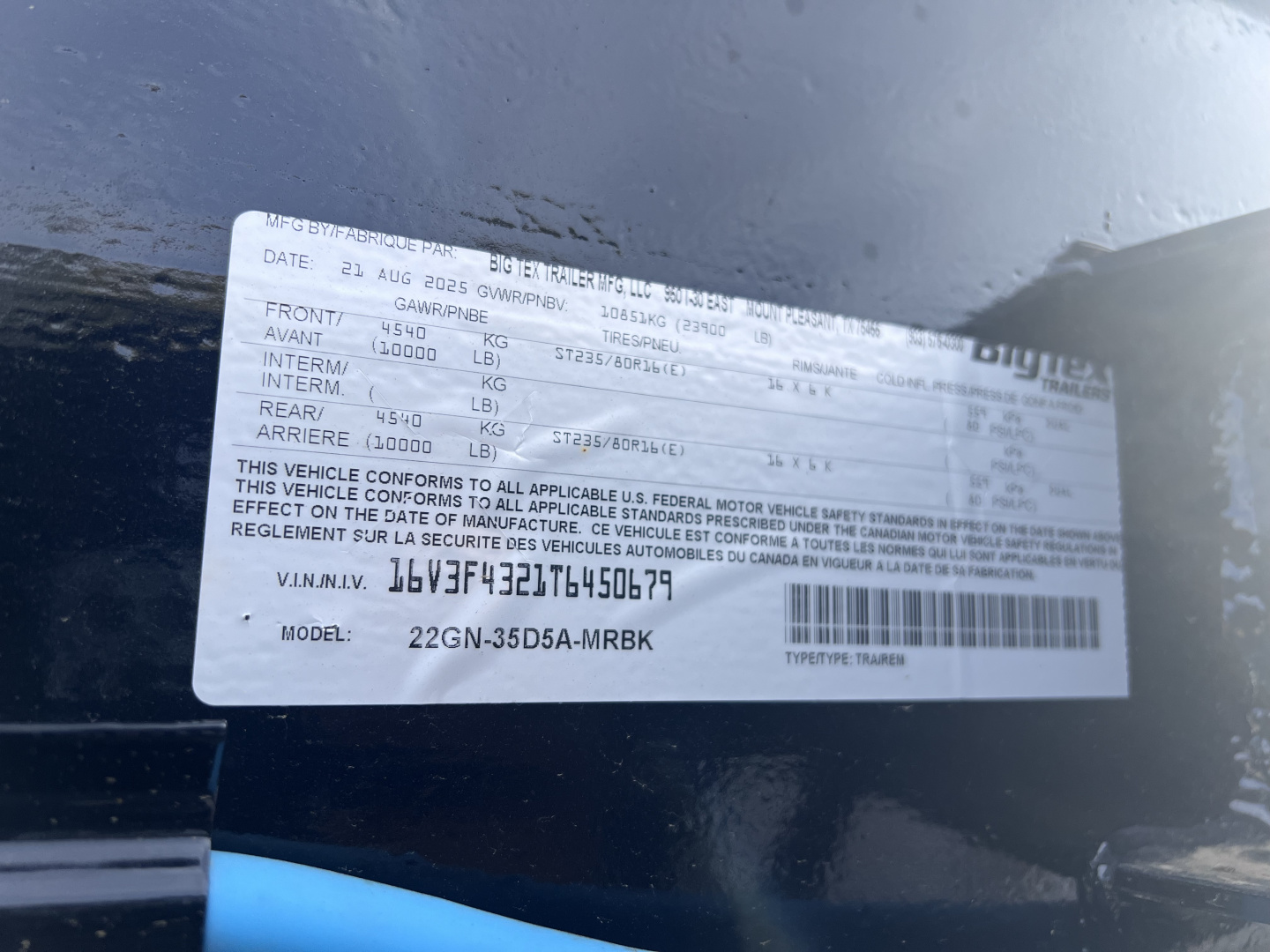 New 2026 Big Tex Trailers 8.5x30+5 23.9K Gooseneck Deckover Trailer