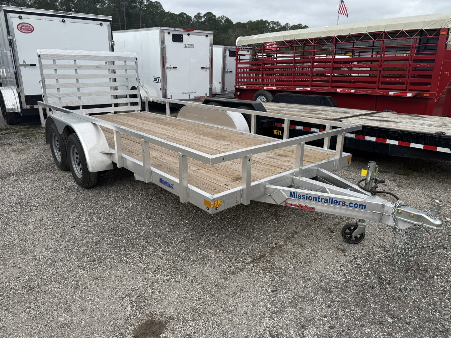 Used MLS6.5X162.0W MISSION 6.5' X 16' ALUMINUM FRAME UTILITY TRAILER W/ FULL RAMP