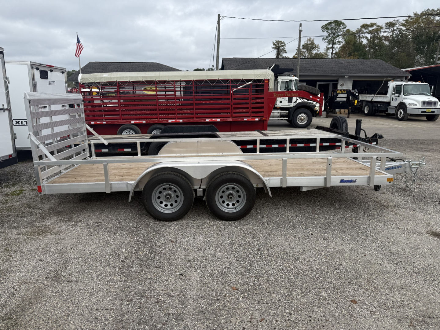 Used MLS6.5X162.0W MISSION 6.5' X 16' ALUMINUM FRAME UTILITY TRAILER W/ FULL RAMP