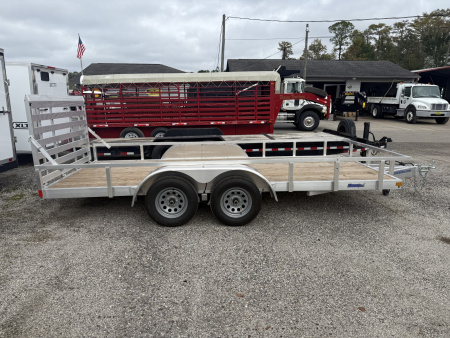 Used MLS6.5X162.0W MISSION 6.5' X 16' ALUMINUM FRAME UTILITY TRAILER W/ FULL RAMP