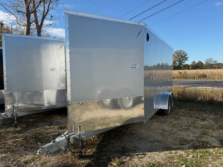 New 2026 7 X 23 Lightning Place Enclosed Snowmobile Trailer with 7ft Interior - Plain Model