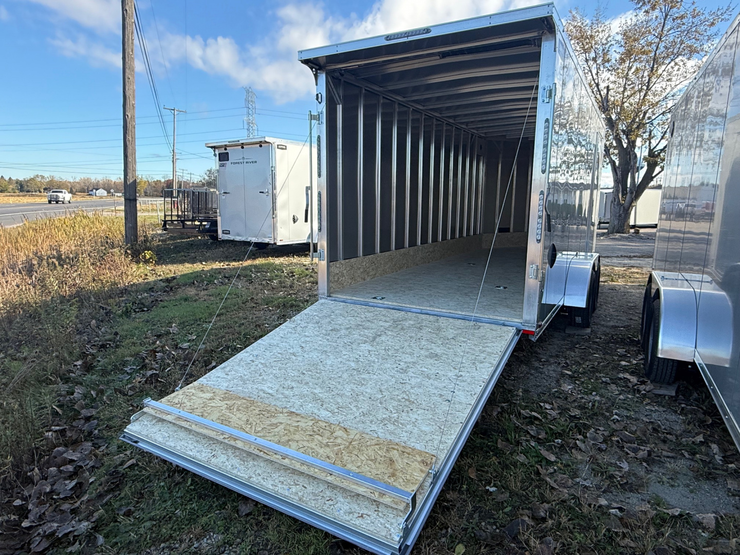 New 2026 7 X 25 Lightning Place Enclosed Snowmobile Trailer with 7ft Interior - Plain Model