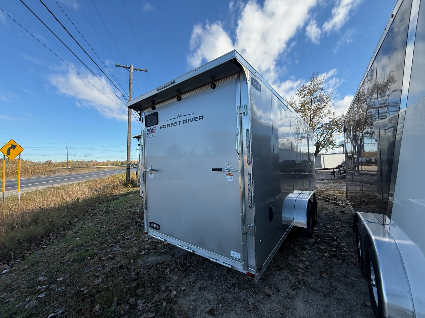 New 2026 7 X 25 Lightning Place Enclosed Snowmobile Trailer with 7ft Interior - Plain Model