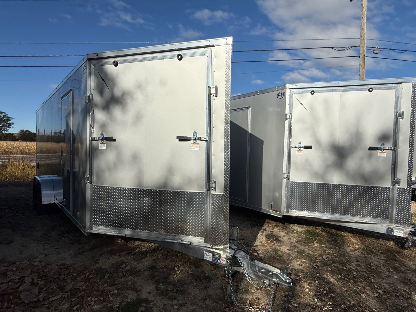 New 2026 7 X 25 Lightning Place Enclosed Snowmobile Trailer with 7ft Interior - Plain Model