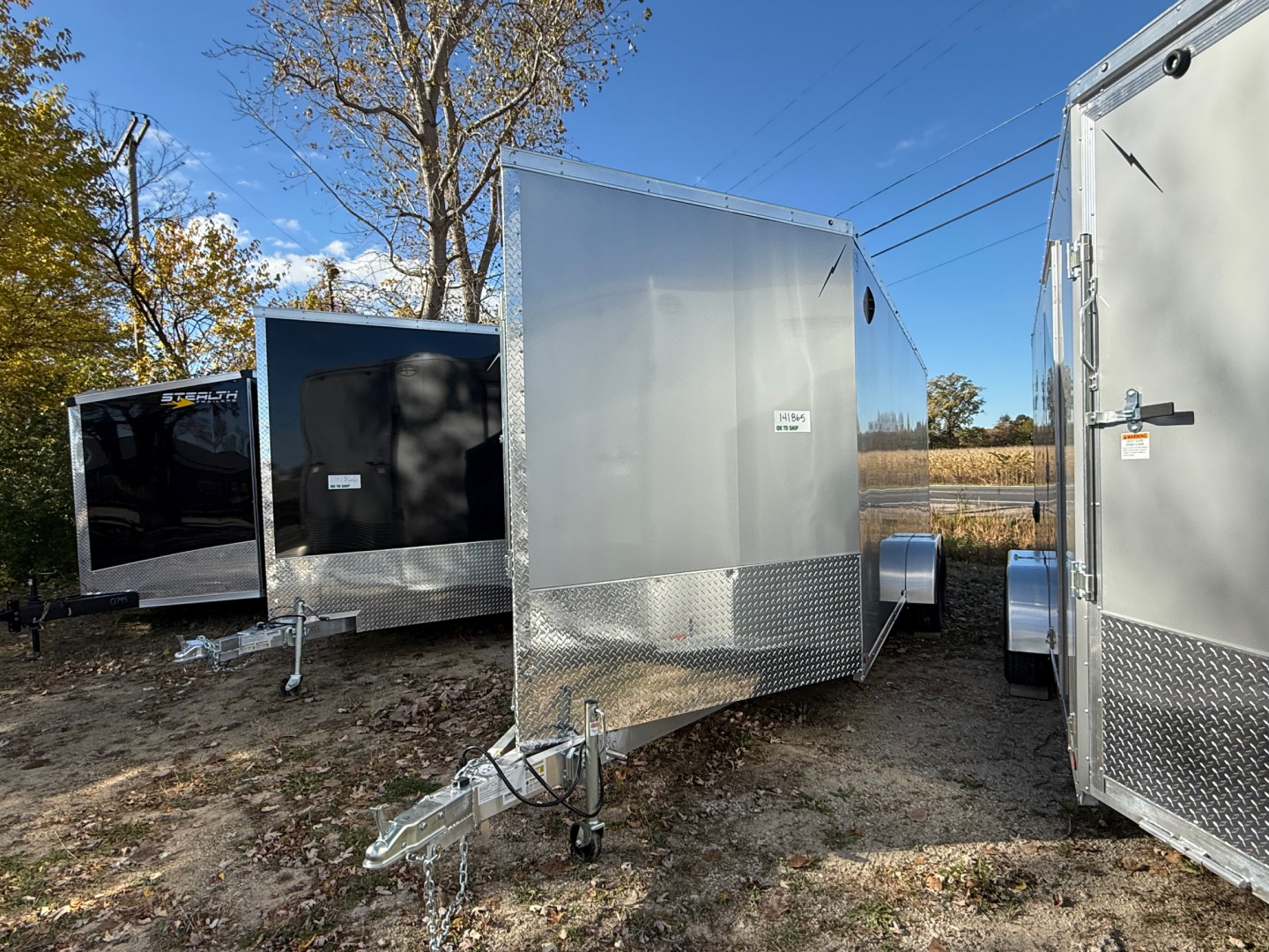 New 2026 7 X 25 Lightning Place Enclosed Snowmobile Trailer with 7ft Interior - Plain Model