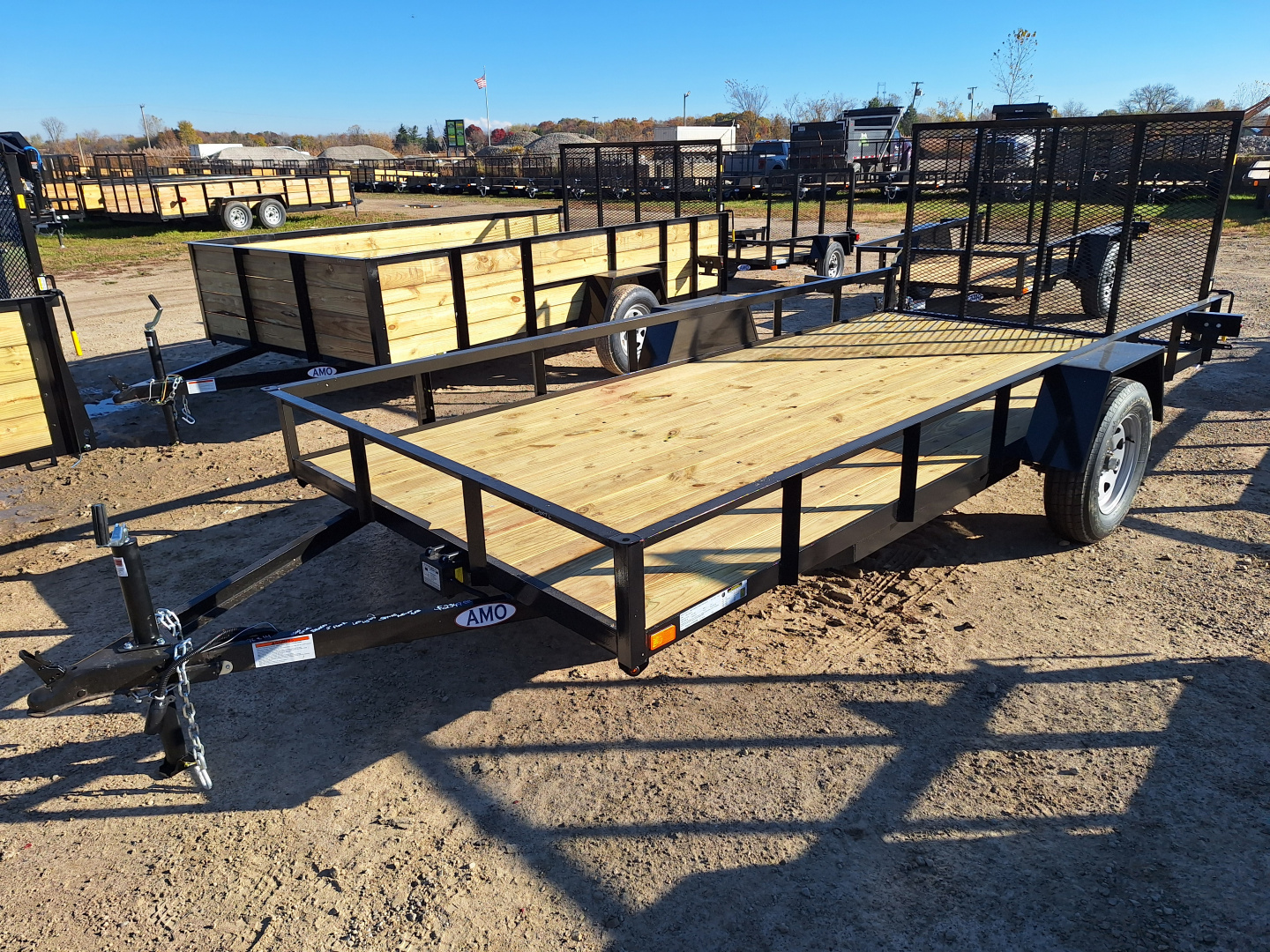 New 2026 AMO 76x14 Single Axle Landscape Trailer W/ Brakes, Led Lights and Spring Assist Gate