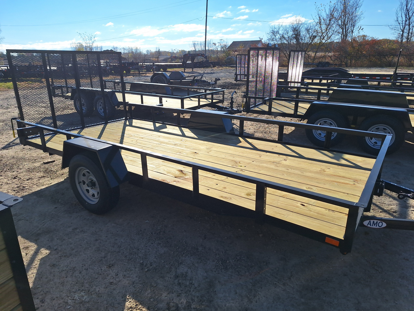 New 2026 AMO 76x14 Single Axle Landscape Trailer W/ Brakes, Led Lights and Spring Assist Gate