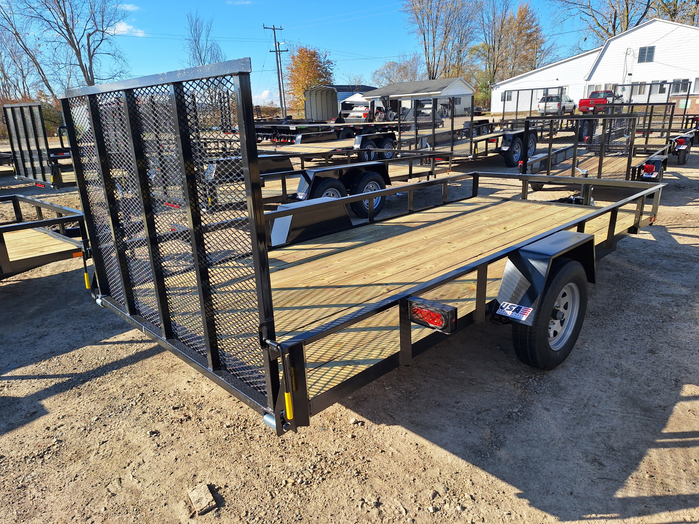 New 2026 AMO 76x14 Single Axle Landscape Trailer W/ Brakes, Led Lights and Spring Assist Gate