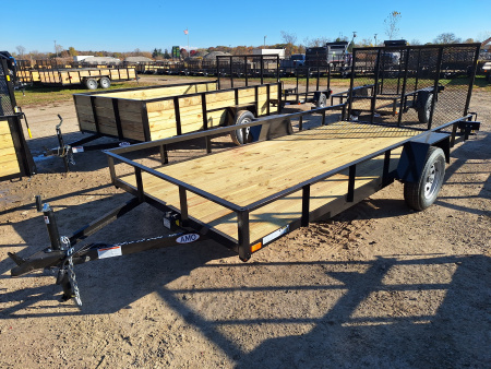 New 2026 AMO 76x14 Single Axle Landscape Trailer W/ Brakes, Led Lights and Spring Assist Gate