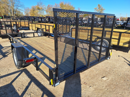 New 2026 AMO 76x14 Single Axle Landscape Trailer W/ Brakes, Led Lights and Spring Assist Gate