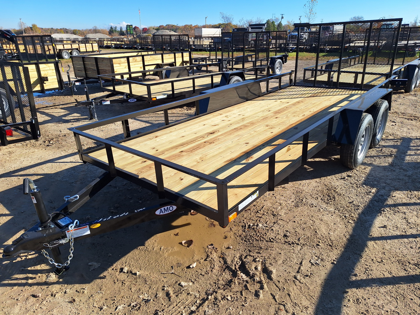 New 2026 AMO 76x16 Lowside Landscape Trailer W/ Led Lights and Spring Assist Gate