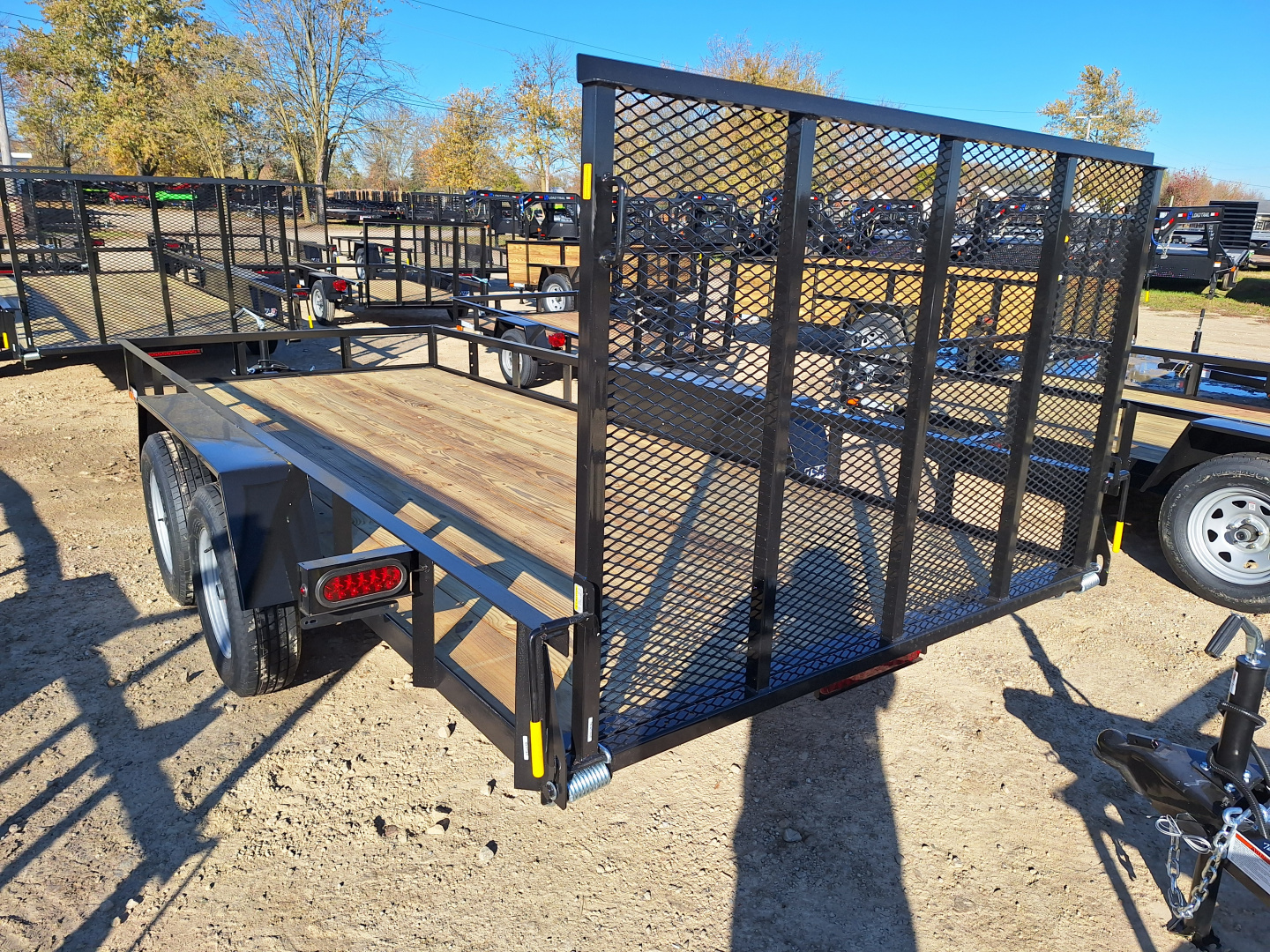 New 2026 AMO 76x16 Lowside Landscape Trailer W/ Led Lights and Spring Assist Gate