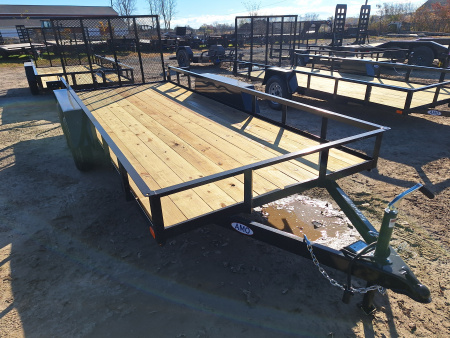 New 2026 AMO 76x16 Lowside Landscape Trailer W/ Led Lights and Spring Assist Gate