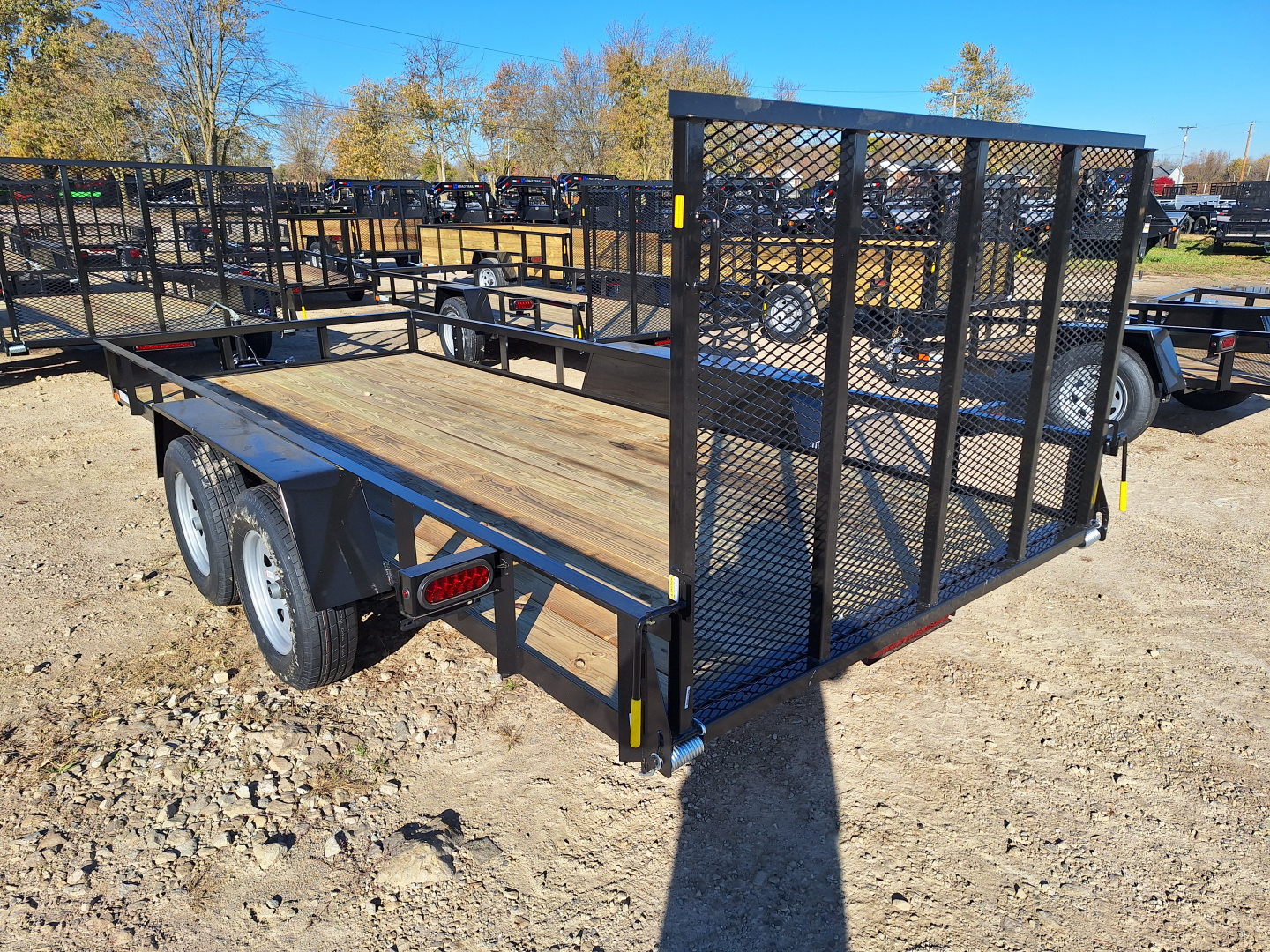 New 2026 AMO 76x16 Lowside Landscape Trailer 1 Axle Brake, Led Lights and Spring Assist Gate