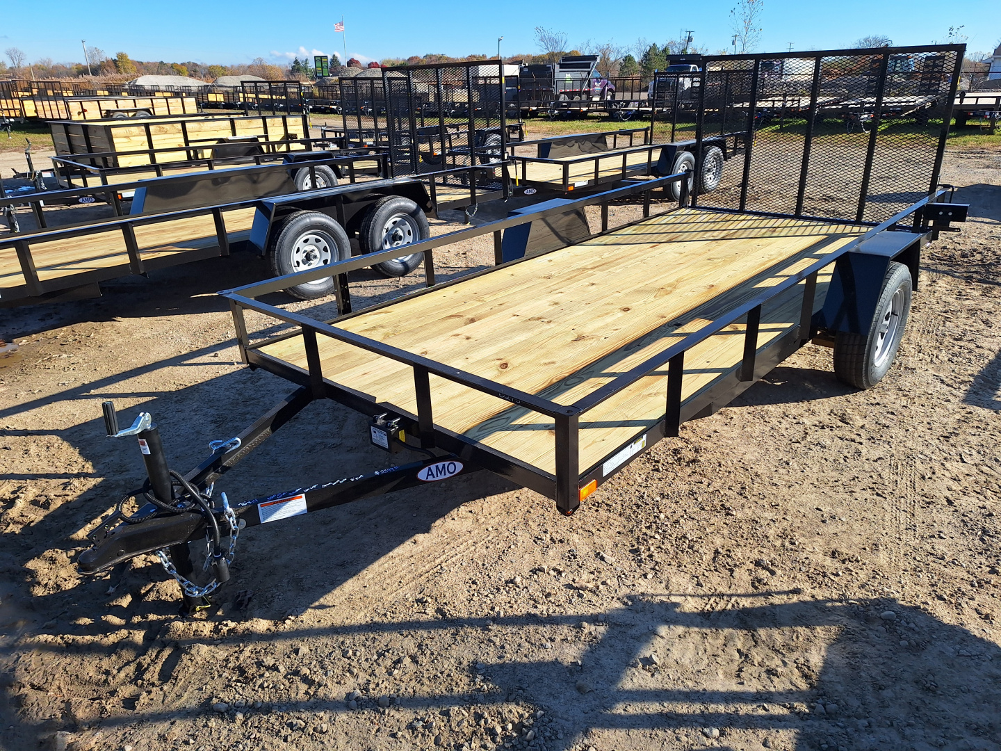 New 2026 AMO 76x14 Lowside Landscape Trailer W/ Brakes, Led Lights and Spring Assist Gate