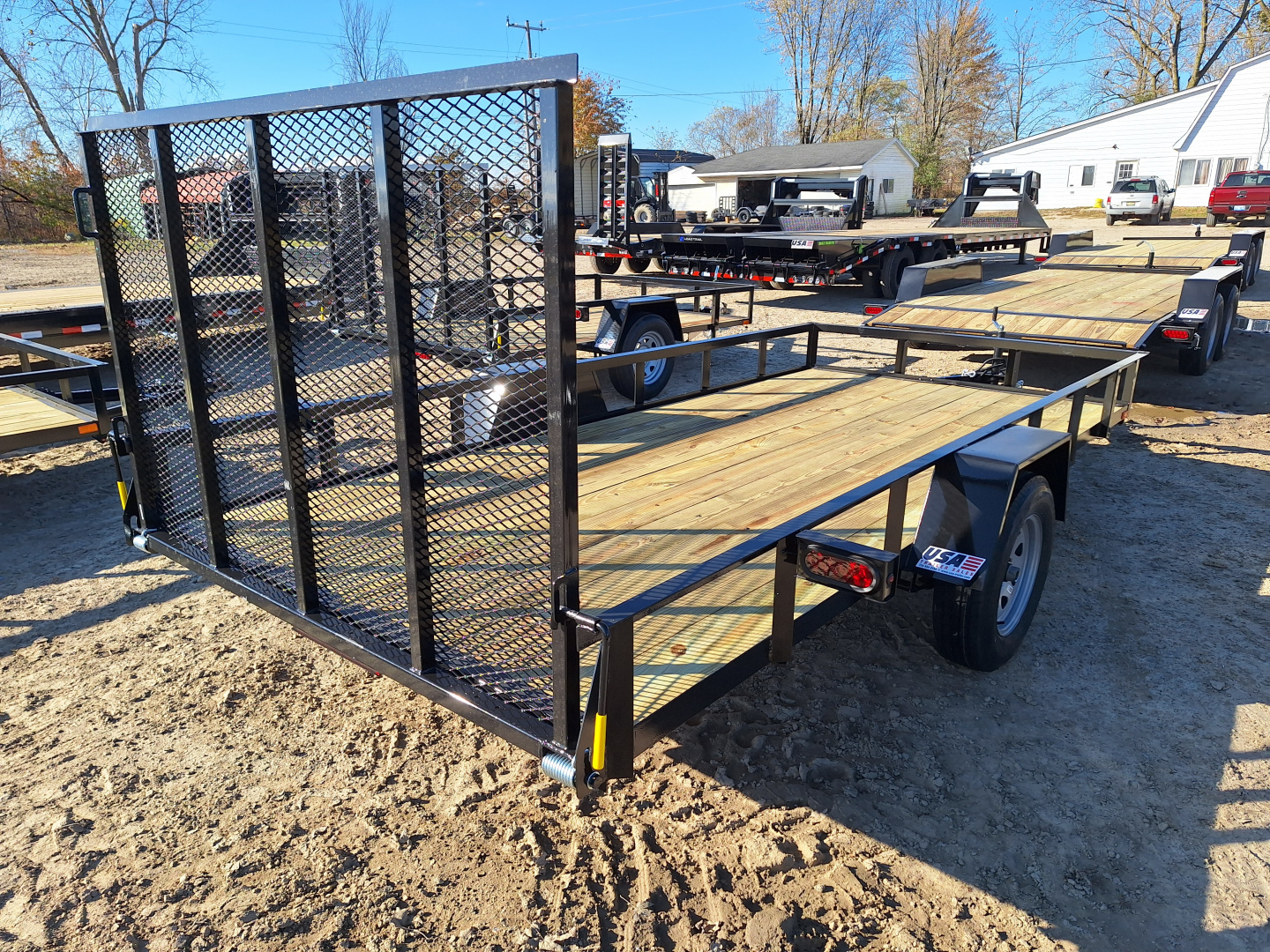New 2026 AMO 76x14 Lowside Landscape Trailer W/ Brakes, Led Lights and Spring Assist Gate