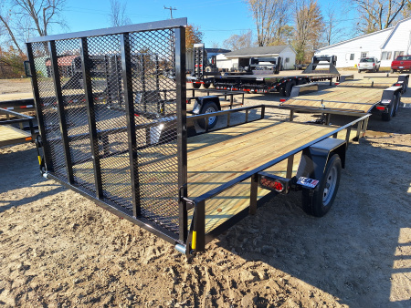 New 2026 AMO 76x14 Lowside Landscape Trailer W/ Brakes, Led Lights and Spring Assist Gate