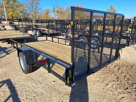 New 2026 AMO 76x14 Lowside Landscape Trailer W/ Brakes, Led Lights and Spring Assist Gate