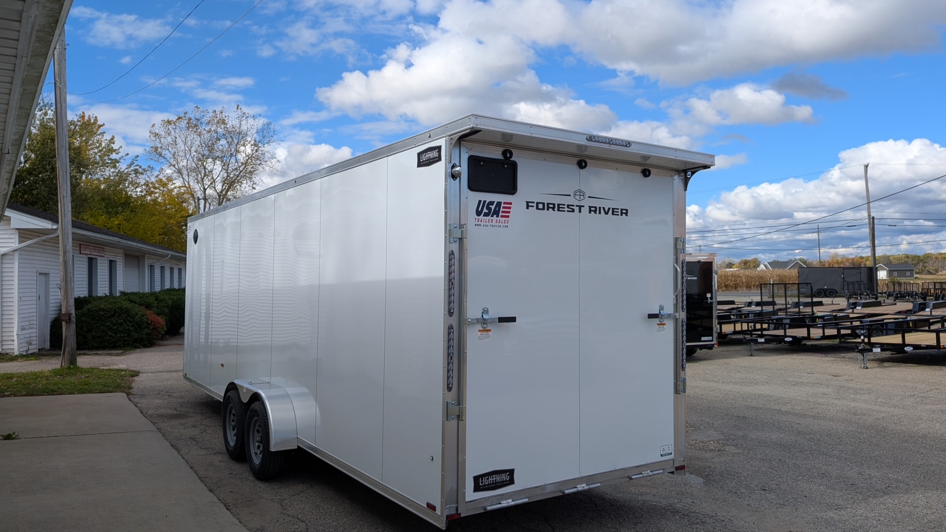New 2026 7 X 29 All Aluminum 5 Place Lightning Aluminum Enclosed Trailer with 7ft interior -