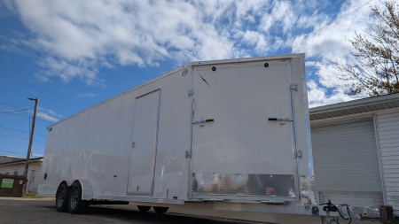 New 2026 7 X 29 All Aluminum 5 Place Lightning Aluminum Enclosed Trailer with 7ft interior -