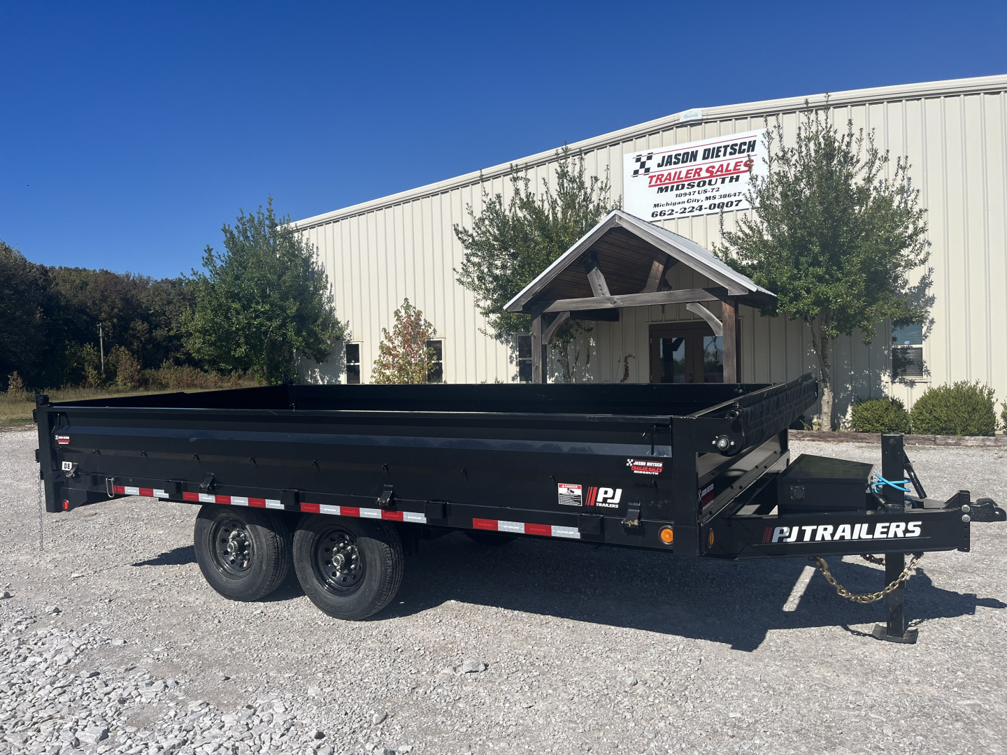 New 2026 PJ Trailers 96"X16' DECKOVER DUMP TRAILER W/FOLD DOWN SIDES