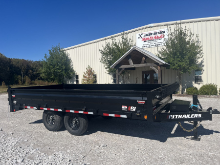 New 2026 PJ Trailers 96"X16' DECKOVER DUMP TRAILER W/FOLD DOWN SIDES